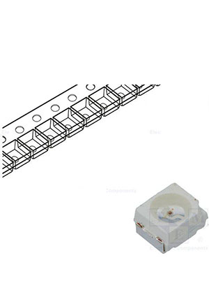 RF-OURA30TS-CE, светодиод 2835, 617.5-630нм (красный), 1.8-2.4В, 200-430мКд@20мА, 120град