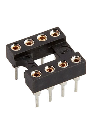 CONNFLY DS1001-08, SCSM-08 DIP панель узкая 2.54мм цанговая 8 контактов панельки для компонентов