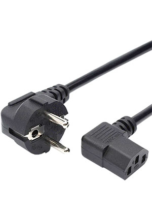 GoPower Кабель питания евровилка угловая - евроразъем C13 (f) 1.8м ПВХ 0.75мм шнуры сетевые