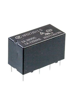 HFD27 005-S,  , 2A, 5VDC, 2 Form C,  b DIP  b 