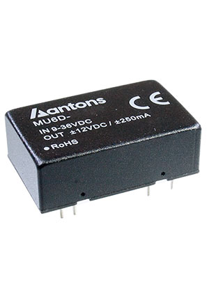 MU6D-2412D, DC/DC Regulated URA2412ZP-6WR3 = URA2412ZP-6WR3