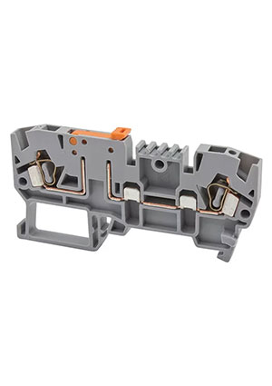 Klemsan YBK2,5A (серый), 353209 Клеммник пружинный с размыкателем на DIN-рейку, 2,5 мм.кв. пружинные клеммы