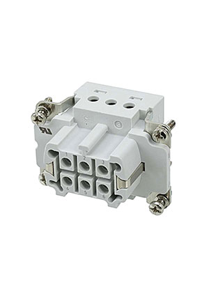 TE Connectivity 1-1103635-1, 6+PE сигнал, Серия HTS, 7, 2, Гнездо, 3 разъемы штыревые и гнезда для них