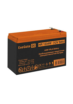 ExeGate HR1234W, Аккумулятор свинцовый 12В-9Ач 151х65х100, клеммы F2 аккумуляторы свинцовые