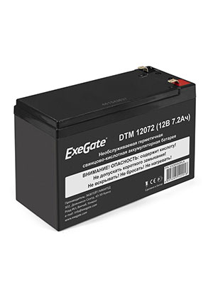 ExeGate DTM 12072, Аккумулятор свинцовый 12В-7.2Ач 151х65х100, клеммы F1 аккумуляторы свинцовые