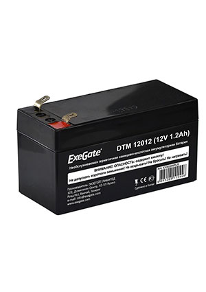 ExeGate DTM 12012, Аккумулятор свинцовый 12В-1.2Ач 97х44х59, клеммы F1 аккумуляторы свинцовые