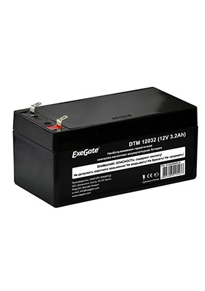 ExeGate DTM 12032, Аккумулятор свинцовый 12В-3.2Ач 135х67x61, клеммы F1 аккумуляторы свинцовые