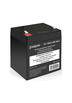 ExeGate DT 1205, Аккумулятор свинцовый 12В-5Ач 90х70х107, клеммы F1 аккумуляторы свинцовые