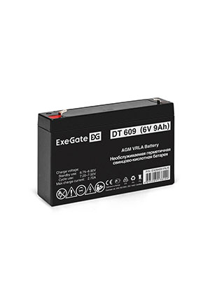 ExeGate DT 609, Аккумулятор свинцовый 6B-9Ач 70х47х107, клеммы F1 аккумуляторы свинцовые