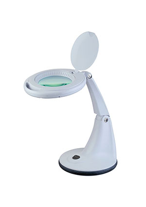 Bourya 8093LED-A 3D+12D, Лампа-Лупа 100мм на подставке с дополнительной линзой (цвет белый, 40SMD LED свето бестеневые лупы