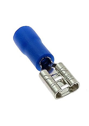 RUICHI FDD1.25-187 blue, Клемма ножевая изолированная F-типа (гнездо) RUICHI FDD 1.25-187 мм, синяя клеммы ножевые быстрого соединения