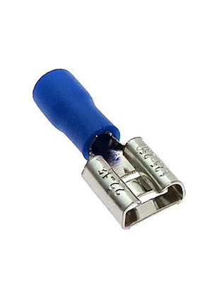 RUICHI FDD1.25-250 blue, Клемма ножевая изолированная F-типа (гнездо) RUICHI FDD 1.25-250 мм, синяя клеммы ножевые быстрого соединения