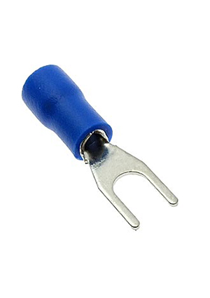 RUICHI SVS1.25-3.7 blue, Наконечник кабельный вилочный изолированный RUICHI SVS1.25-3.7, 19 А, 22-16 AWG, с клеммы ножевые быстрого соединения