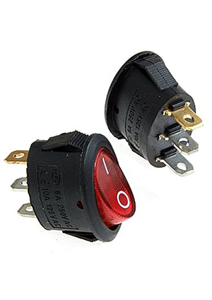 RUICHI DAV R/3P on-off красный, Клавишный переключатель RUICHI DAV R/3P, ON-OFF,красный, неоновая подсветка переключатели клавишные