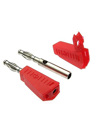 RUICHI Z040 4mm Stackable Plug RED, Штекер RUICHI Z040 4 мм составной штекер, красный, под пайку клеммы ножевые быстрого соединения
