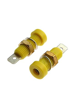 RUICHI Z032 4mm Socket YELLOW, Клемма приборная RUICHI Z032 4 мм, разъём желтый, Ф4 мм аксессуары для корпусов