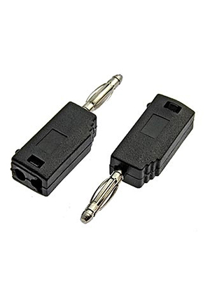 RUICHI Z027 2mm Stackable Plug BLACK, Штекер RUICHI Z027 2 мм,составной штекер, чёрный, Ф2 мм клеммы ножевые быстрого соединения