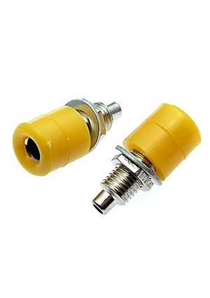RUICHI Z031 4mm Socket YELLOW, Клемма приборная RUICHI Z031 4 мм, разъём желтый, Ф4 мм аксессуары для корпусов