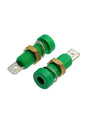 RUICHI Z032 4mm Socket GREEN, Клемма приборная RUICHI Z032 4 мм, разъём зелёный, Ф4 мм аксессуары для корпусов