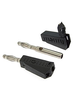 RUICHI Z040 4mm Stackable Plug BLACK, Штекер RUICHI Z040 4 мм составной штекер, чёрный, под пайку клеммы ножевые быстрого соединения