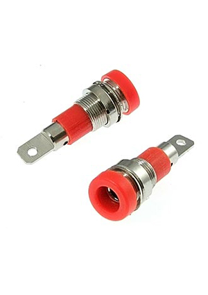 RUICHI Z009 4mm panel jack RED, Гнездо RUICHI Z009 4 мм panel jack красный, на панель под пайку аксессуары для корпусов
