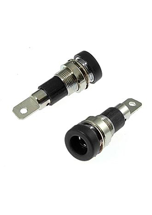 RUICHI Z009 4mm panel jack BLACK, Гнездо RUICHI Z009 4 мм panel jack чёрный, на панель под пайку аксессуары для корпусов