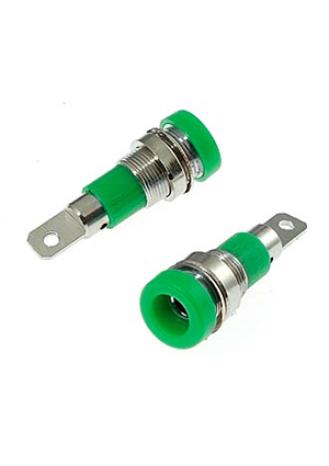 RUICHI Z009 4mm panel jack GREEN, Гнездо RUICHI Z009 4 мм panel jack зелёный, на панель под пайку аксессуары для корпусов