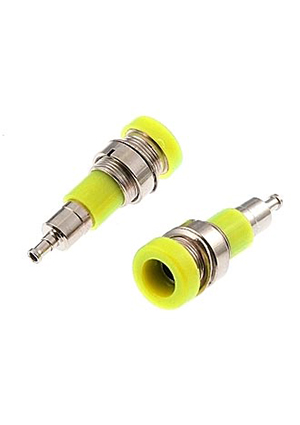 RUICHI Z010 4mm panel jack YELLOW, Гнездо RUICHI Z010 4 мм panel jack желтый, на панель под пайку аксессуары для корпусов