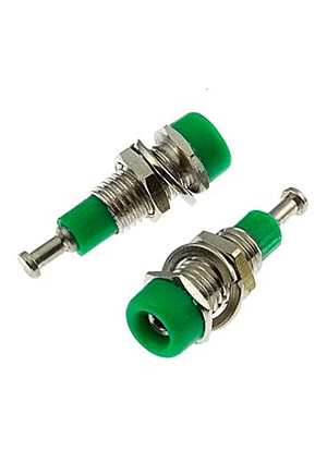RUICHI Z008 2mm panel jack GREEN, Гнездо RUICHI Z008 2 мм panel jack зелёный, на панель под пайку аксессуары для корпусов