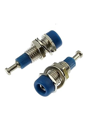 RUICHI Z008 2mm panel jack BLUE, Гнездо RUICHI Z008 2 мм panel jack синий, на панель под пайку аксессуары для корпусов