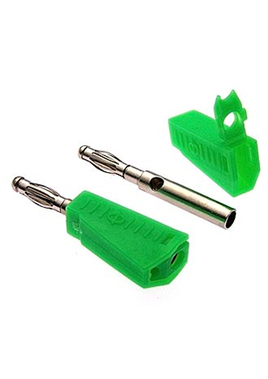 RUICHI Z040 4mm Stackable Plug GREEN, Штекер RUICHI Z040 4 мм составной штекер, зелёный, под пайку клеммы ножевые быстрого соединения