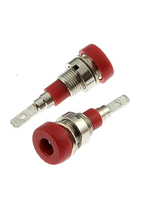 RUICHI Z007 2mm panel jack RED, Гнездо RUICHI Z007 2 мм panel jack красный, на панель под пайку аксессуары для корпусов