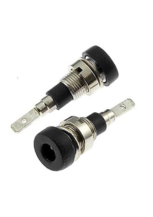 RUICHI Z007 2mm panel jack BLACK, Гнездо RUICHI Z007 2 мм panel jack чёрный, на панель под пайку аксессуары для корпусов