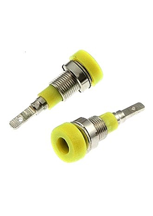 RUICHI Z007 2mm panel jack YELLOW, Гнездо RUICHI Z007 2 мм panel jack желтый, на панель под пайку аксессуары для корпусов