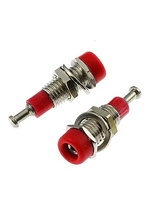 RUICHI Z008 2mm panel jack RED, Гнездо RUICHI Z008 2 мм panel jack красный, на панель под пайку аксессуары для корпусов