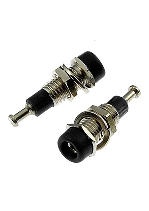 RUICHI Z008 2mm panel jack BLACK, Гнездо RUICHI Z008 2 мм panel jack чёрный, на панель под пайку аксессуары для корпусов