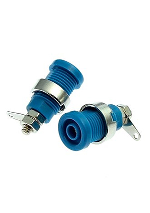 RUICHI Z016 4mm panel jack BLUE, Гнездо RUICHI Z016 4 мм panel jack синий, на панель под пайку аксессуары для корпусов