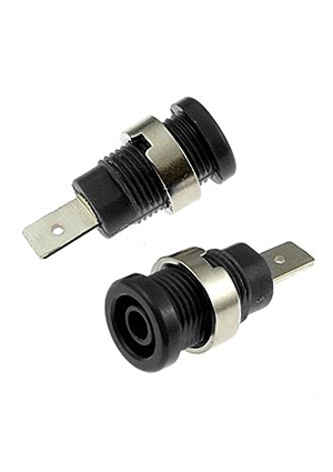 RUICHI Z017 4mm BLACK, Гнездо RUICHI Z017 4 мм чёрный, на панель под пайку аксессуары для корпусов