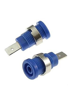RUICHI Z017 4mm BLUE, Гнездо RUICHI Z017 4 мм синий, на панель под пайку аксессуары для корпусов