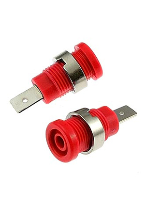 RUICHI Z017 4mm RED, Гнездо RUICHI Z017 4 мм красный, на панель под пайку аксессуары для корпусов