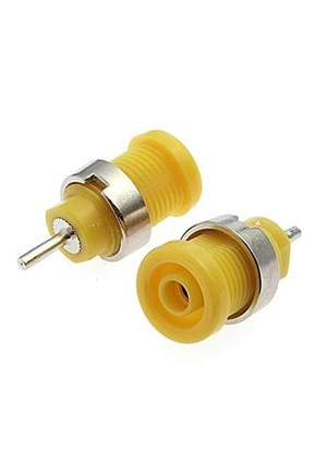 RUICHI Z015 4mm YELLOW, Гнездо RUICHI Z015 4 мм желтый, на панель под пайку аксессуары для корпусов