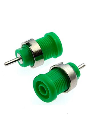RUICHI Z015 4mm GREEN, Гнездо RUICHI Z015 4 мм зелёный, на панель под пайку аксессуары для корпусов