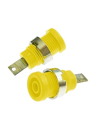 RUICHI Z013 4mm panel jack YELLOW, Гнездо RUICHI Z013 4 мм panel jack желтый, на панель под пайку аксессуары для корпусов
