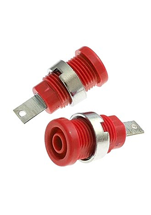 RUICHI Z013 4mm panel jack RED, Гнездо RUICHI Z013 4 мм panel jack красный, на панель под пайку аксессуары для корпусов