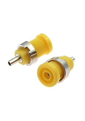 RUICHI Z014 4mm panel jack YELLOW, Гнездо RUICHI Z014 4 мм panel jack желтый, на панель под пайку аксессуары для корпусов