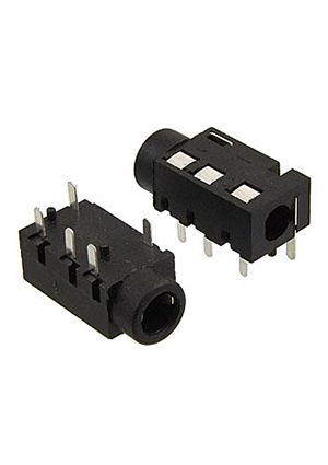 RUICHI TJ-320 3.5mm PCB Jack, Разъём аудио RUICHI TJ-320 3.5 мм PCB Jack, чёрный Аудио разъемы Jack