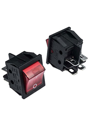 RUICHI KCD4-201N-C3-R/4P on-off, Клавишный переключатель RUICHI KCD4-201N-C3-R/4P, ON-OFF переключатели клавишные