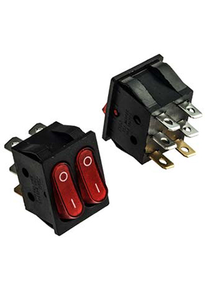 RUICHI KCD4-2101N-C3-R/6P on-off, Клавишный переключатель RUICHI KCD4-2101N-C3-R/6P, ON-OFF переключатели клавишные