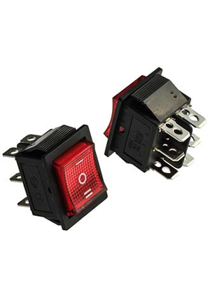 RUICHI KCD4-203N-C6-R/6P on-off-on, Клавишный переключатель RUICHI KCD4-203N-C6-R/6P, ON-OFF-ON переключатели клавишные