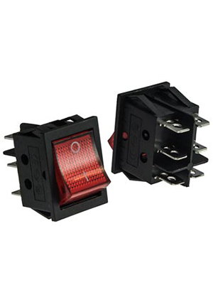 RUICHI KCD4-202N-C3-R/6P on-on, Клавишный переключатель RUICHI KCD4-202N-C3-R/6P, ON-ON переключатели клавишные